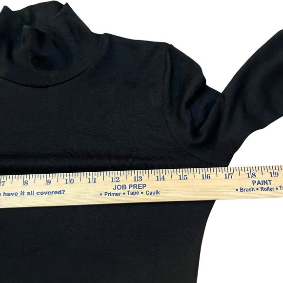 Wilfred Free Mock Neck Sweater Dress Size Small Midi Black Side Slit Minimalist - Picture 4 of 7